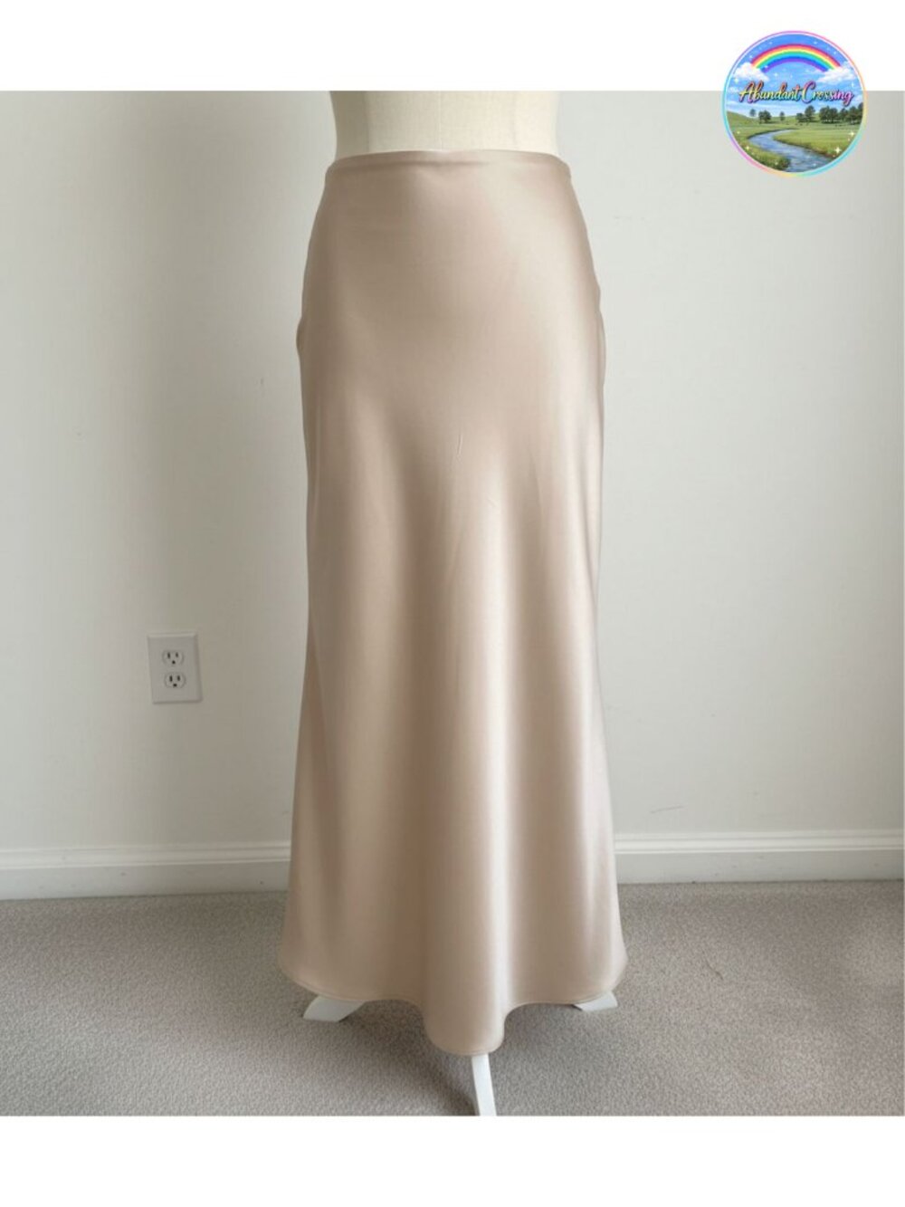 Satin High Waisted Maxi Skirt A Line Silk Long Skirt